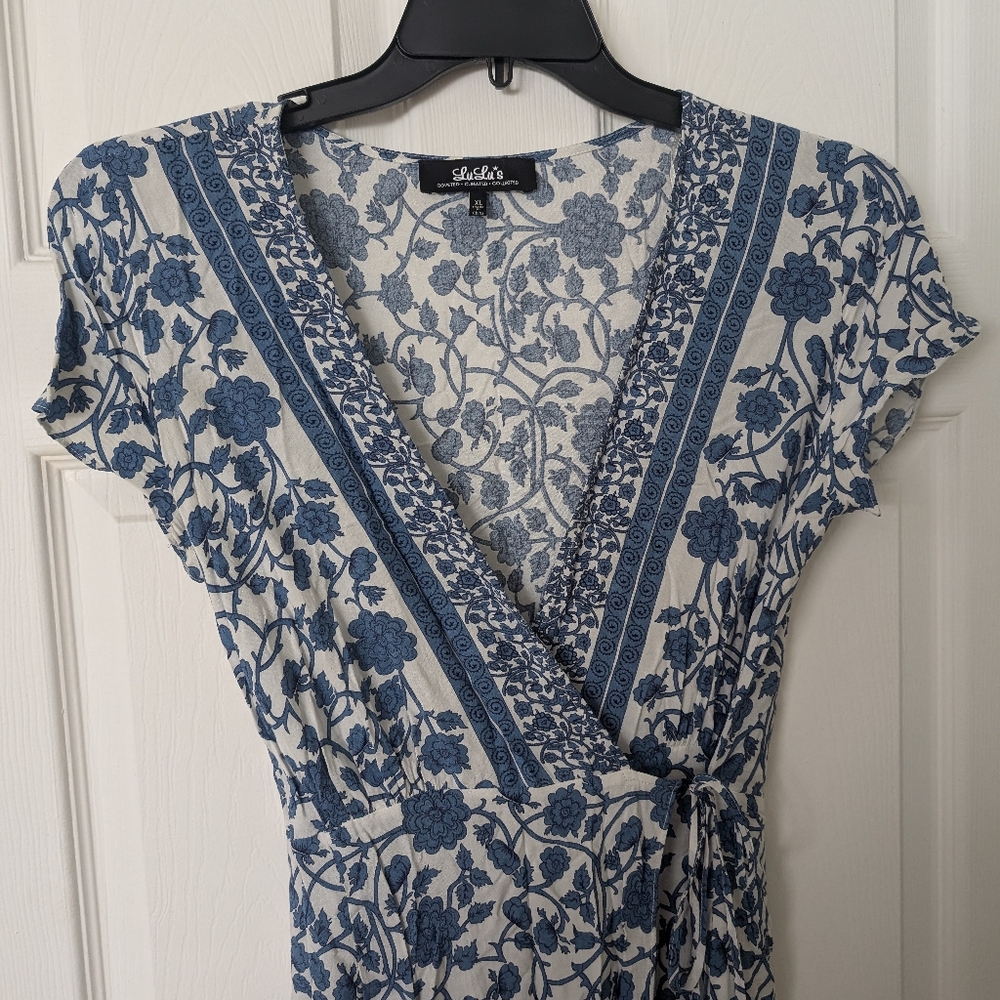 Blue and white Floral Dress